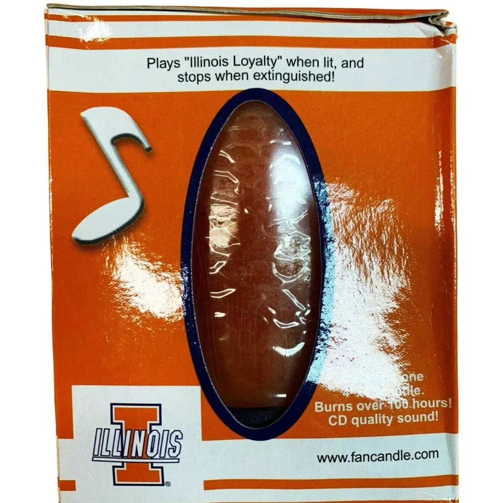 The Amazing Musical Fan Candle Illinois Fighting Illini Loyalty Fight Song -New